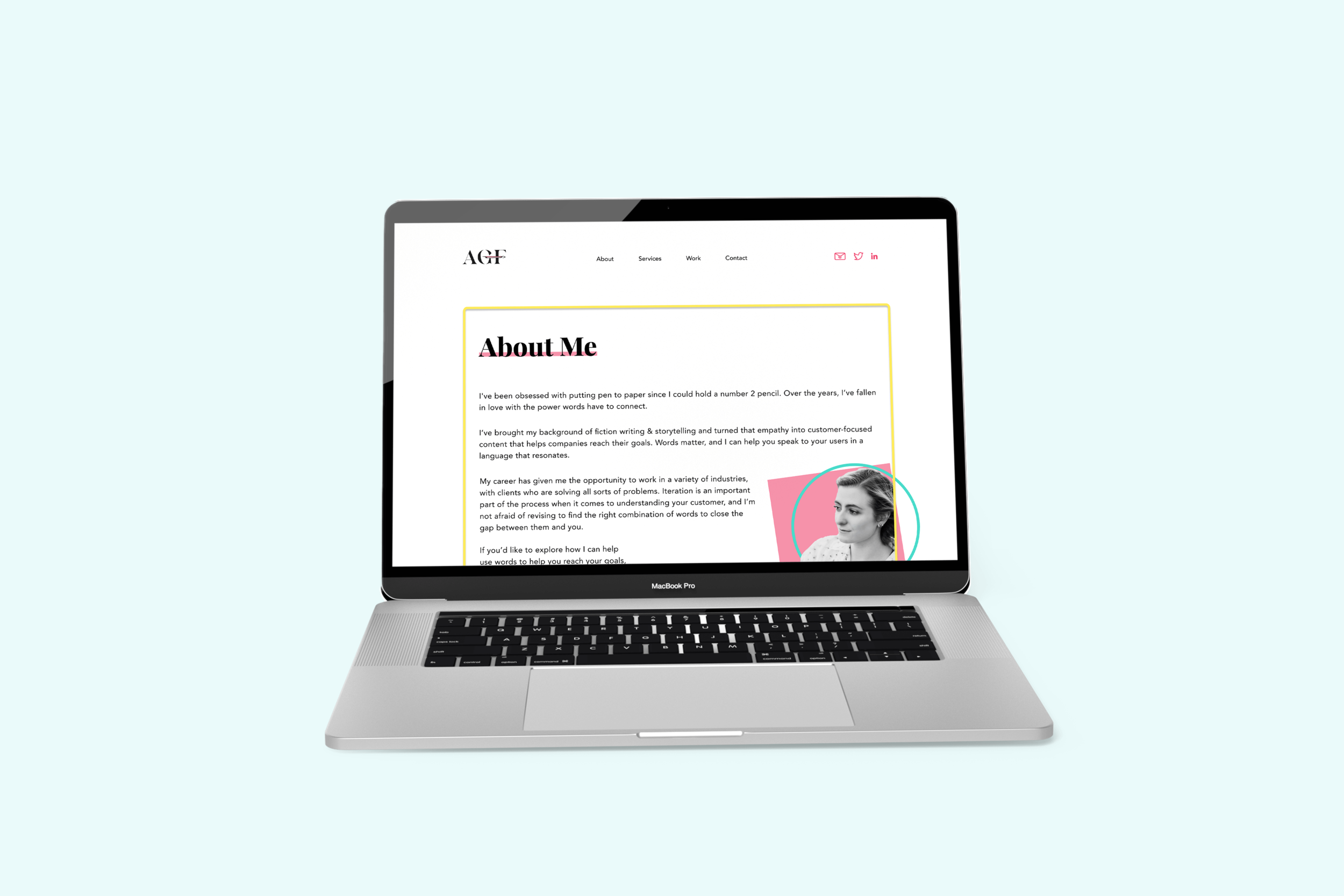 About page final screens