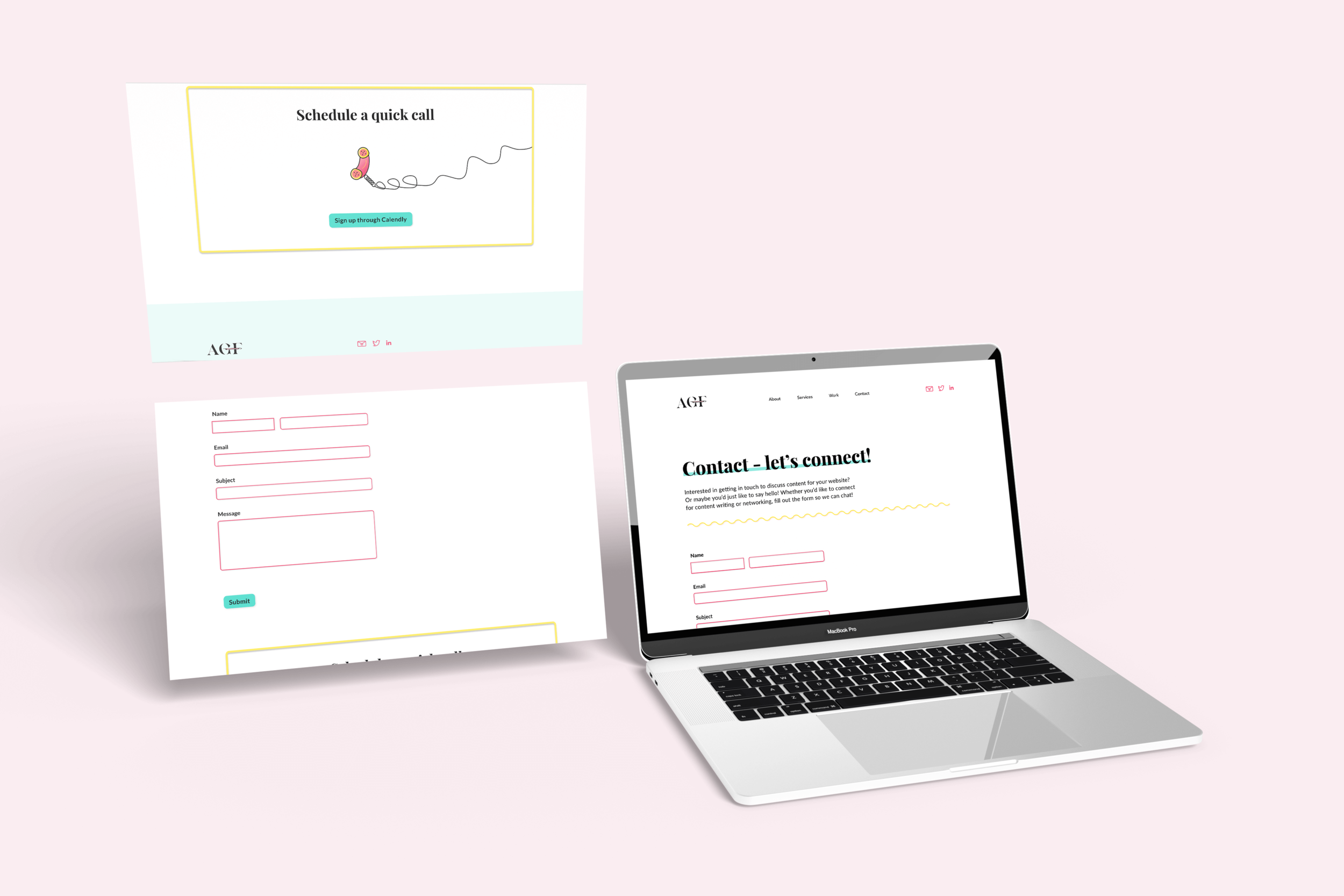 Contact page final screens