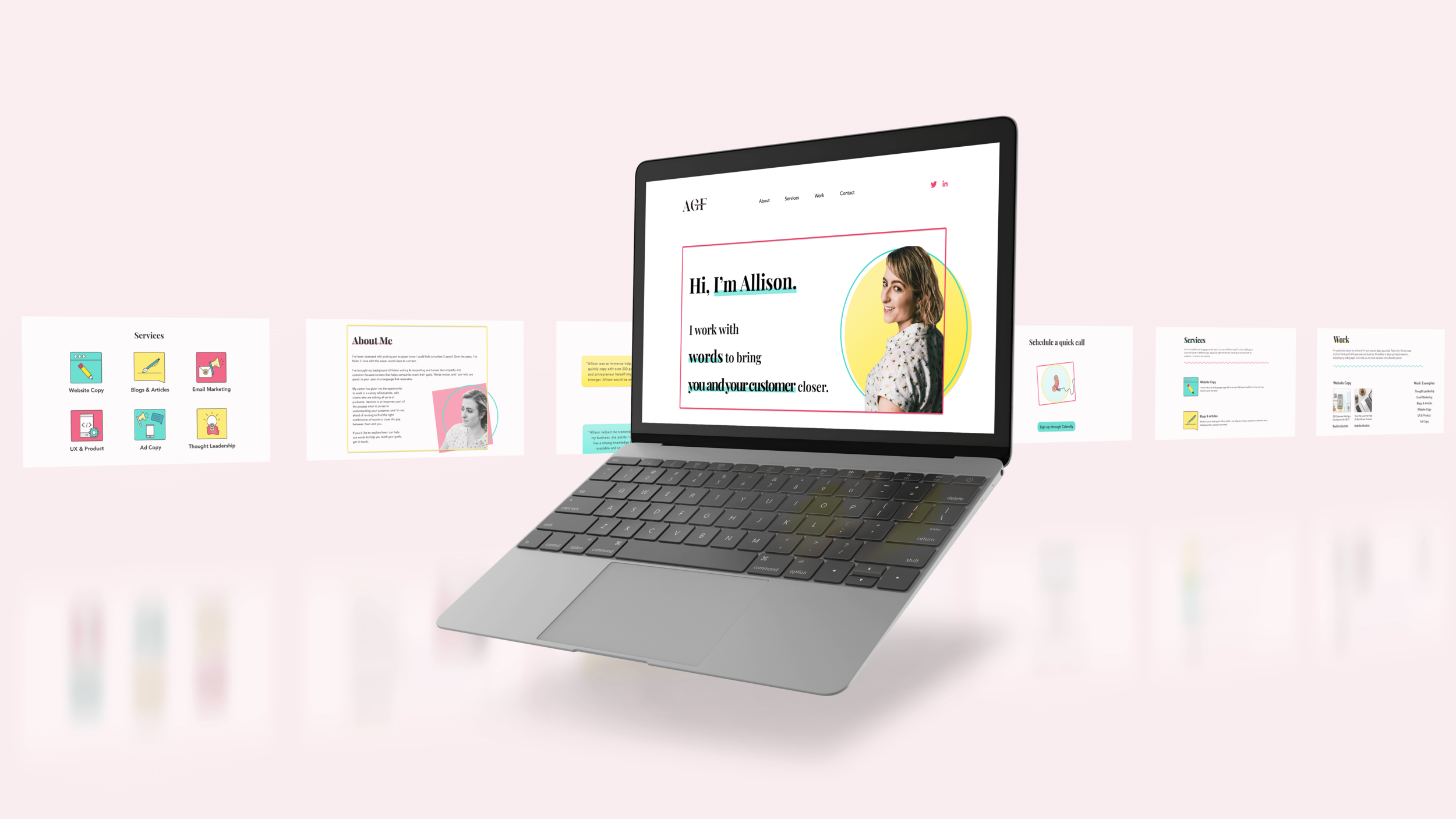 Freelance writer rebrand project mockup