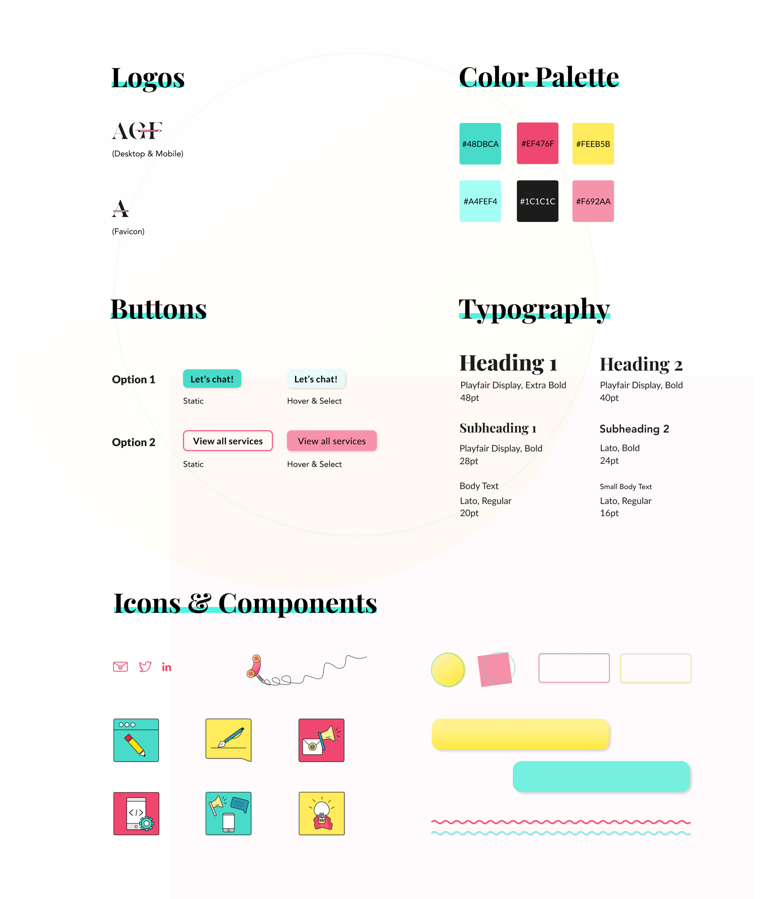 Freelance writer rebrand UI kit