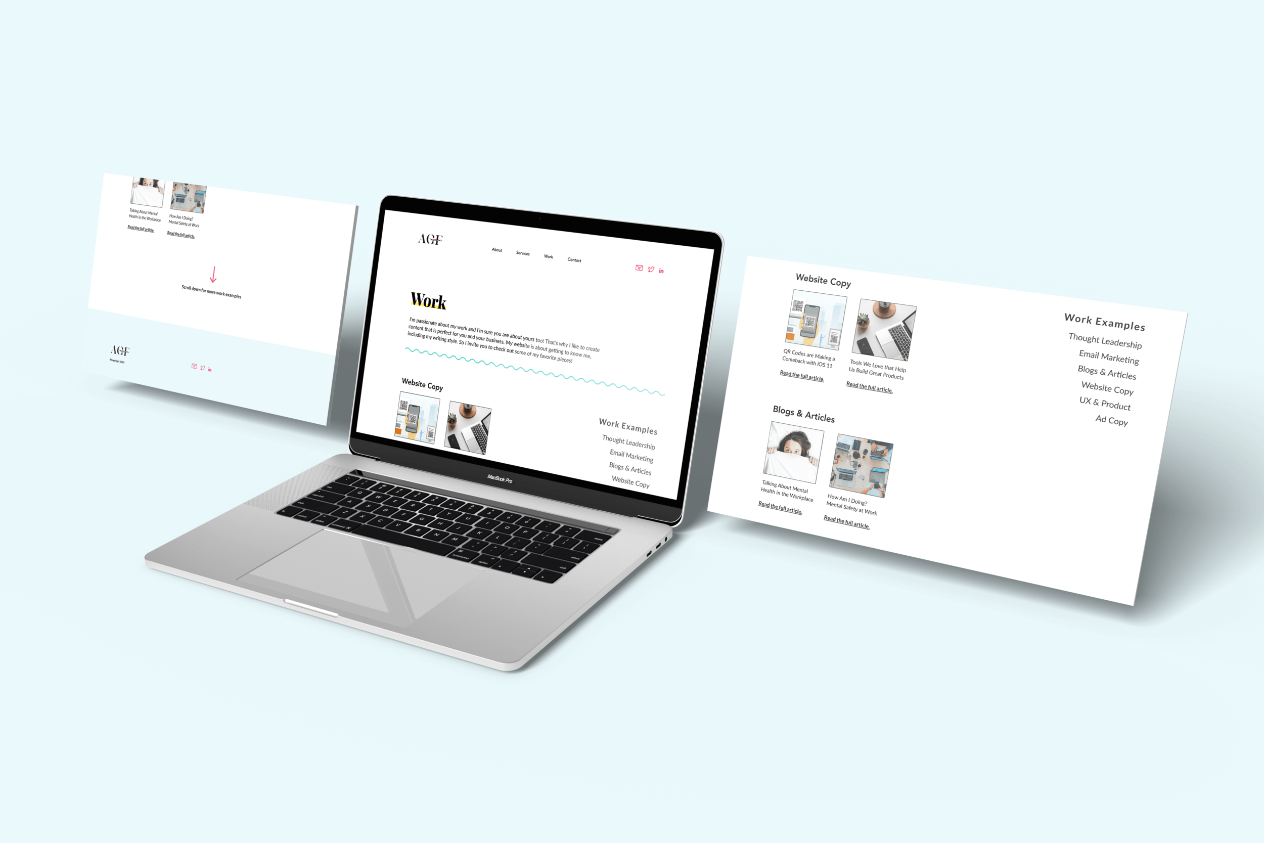 Work page final screens