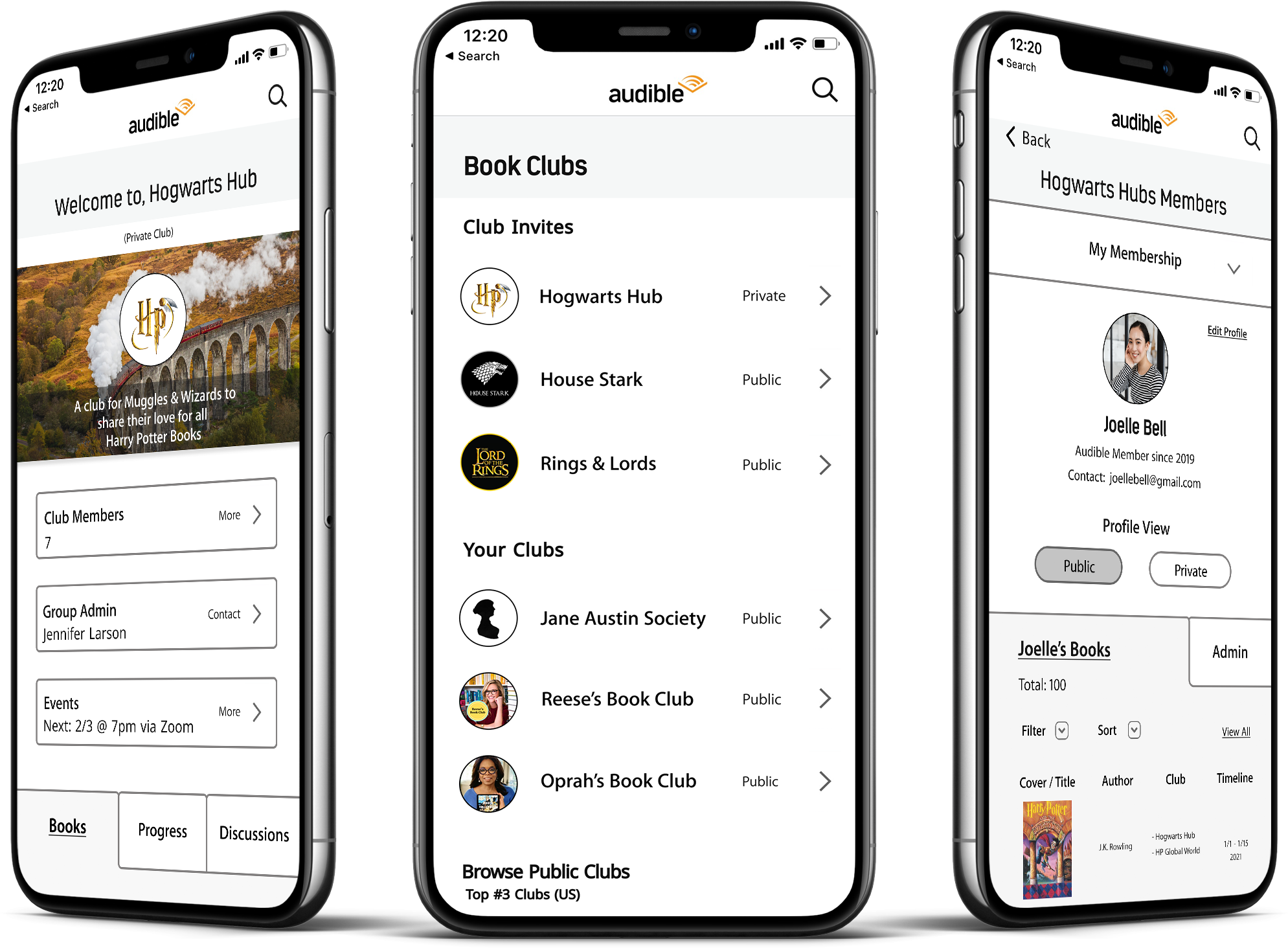 Audible Book Clubs new feature mockup on iPhone