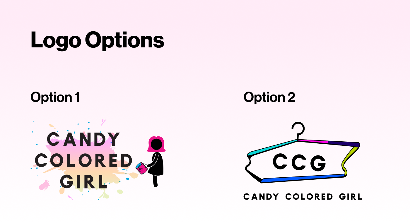 Candy Colored Girl logo concepts and exploration