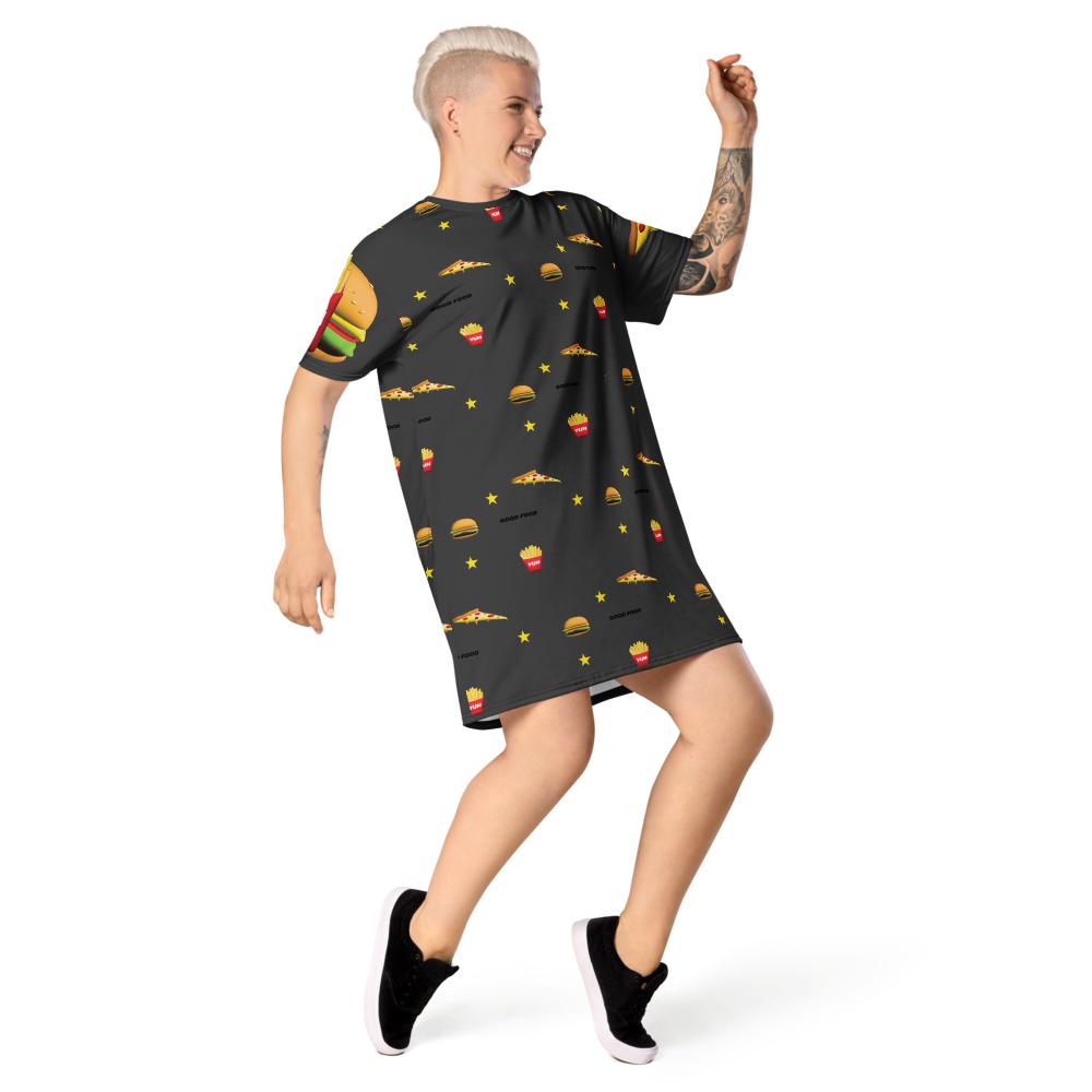 All-over print dress front view