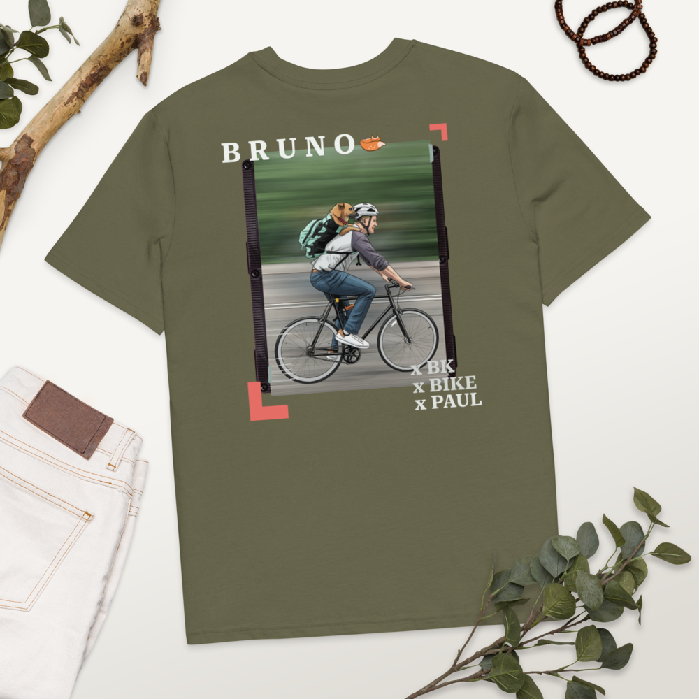 Custom organic ribbed neck tee back
