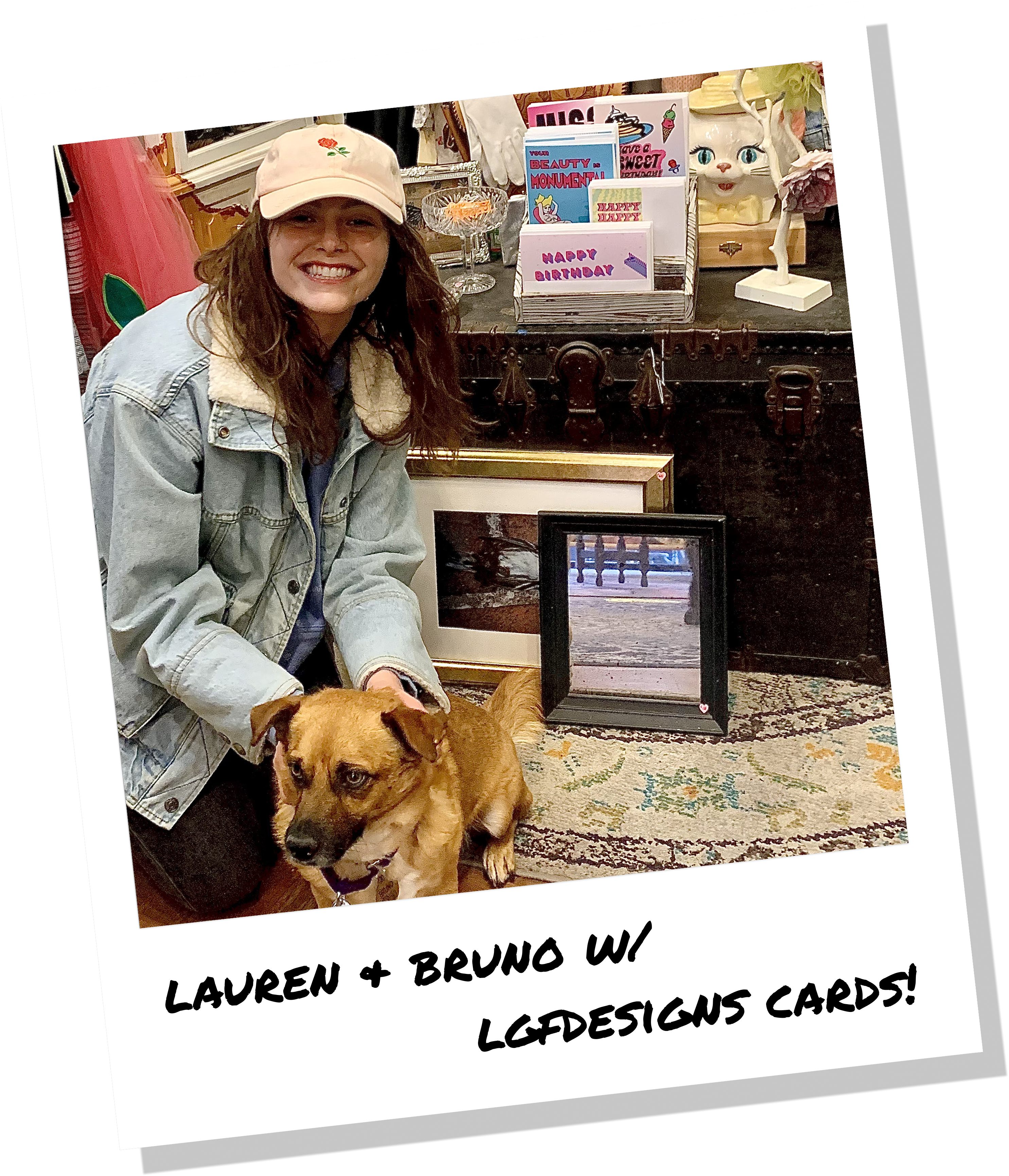 Lauren and Bruno with LGFdesigns cards