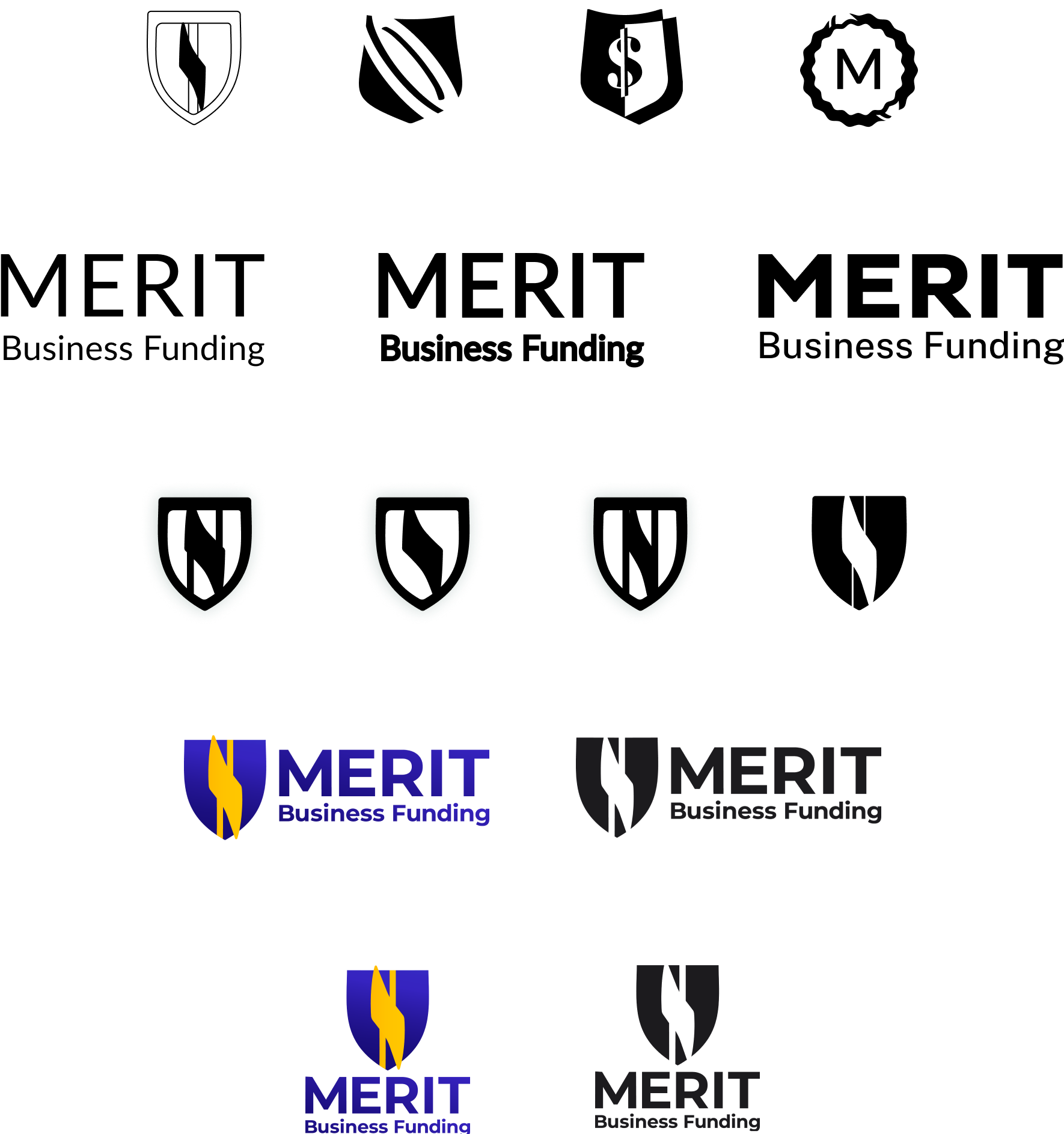 Merit Business Funding logo variations