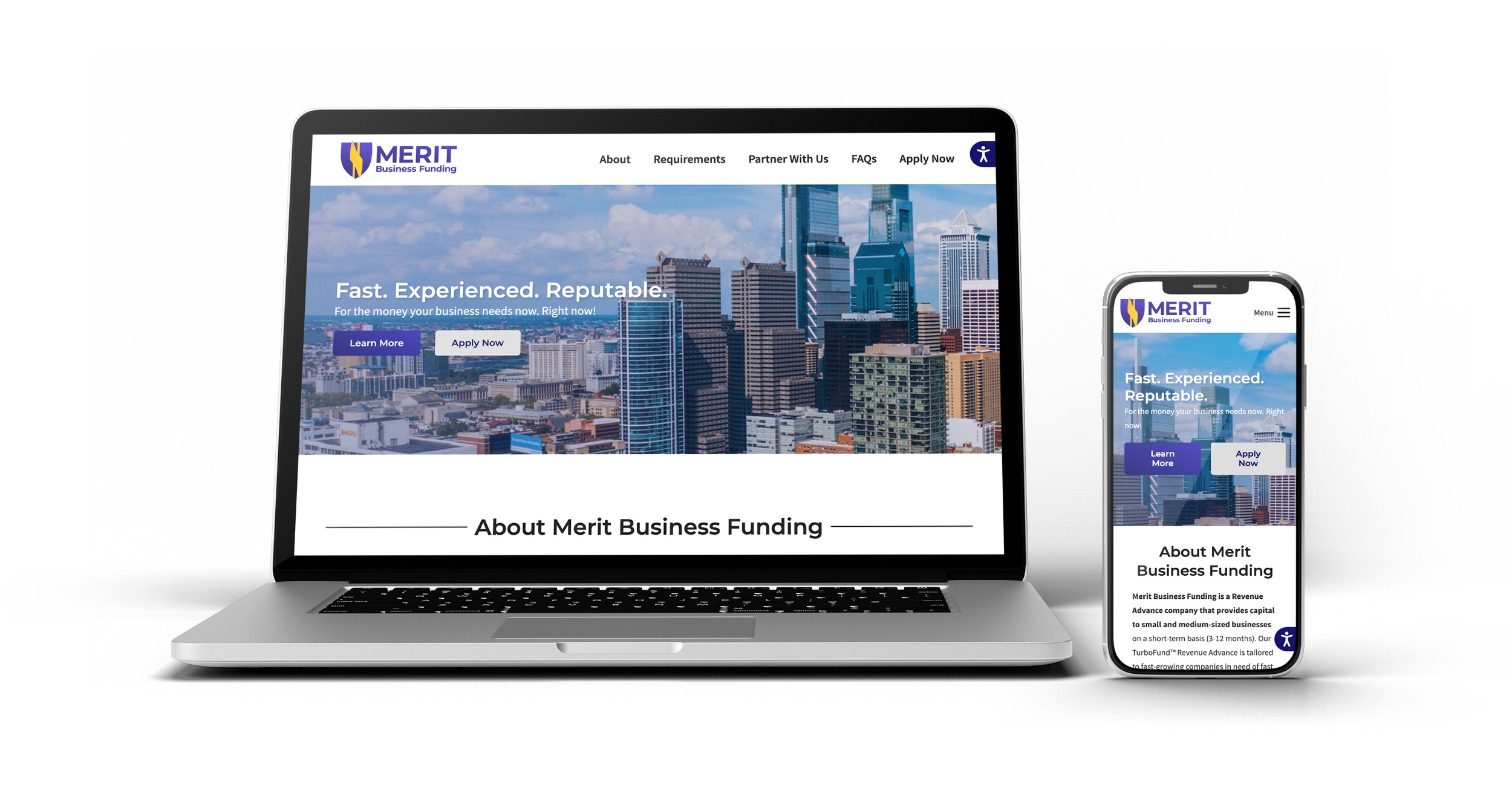 Merit Business Funding project mockup