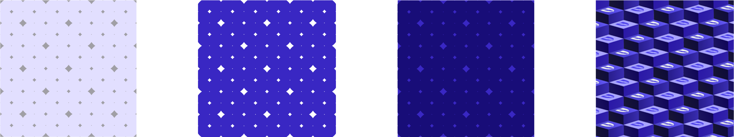 Merit decorative patterns including diamond and 3D shield motifs