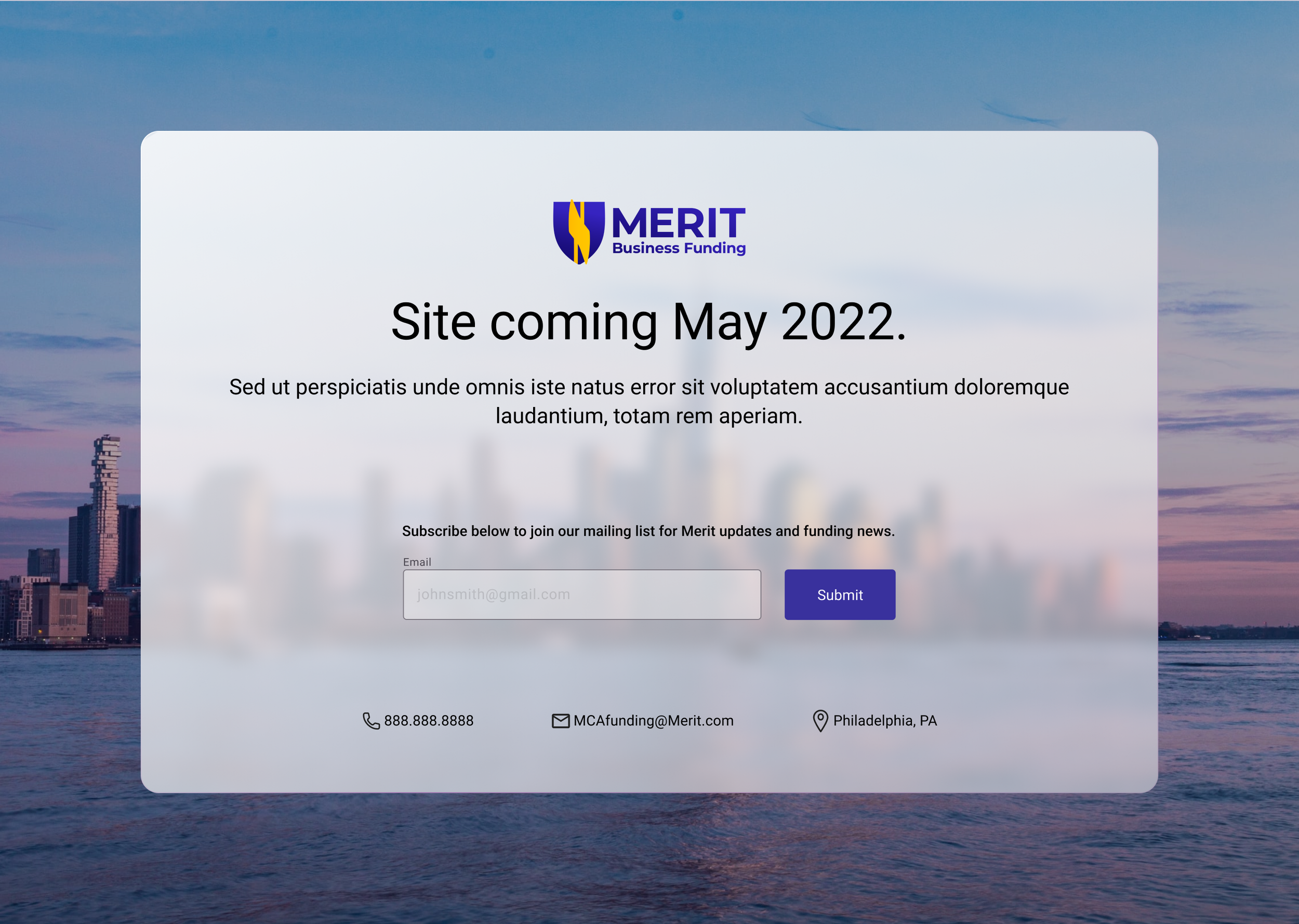 Merit website splash page option 1